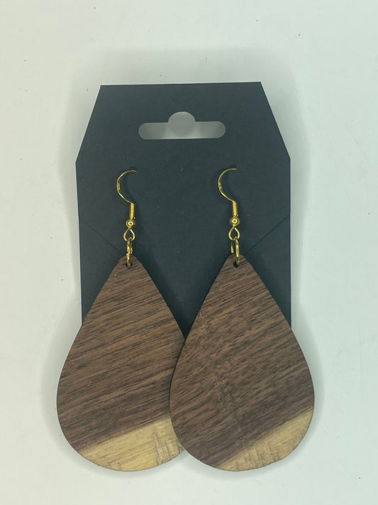 Walnut dangle earrings