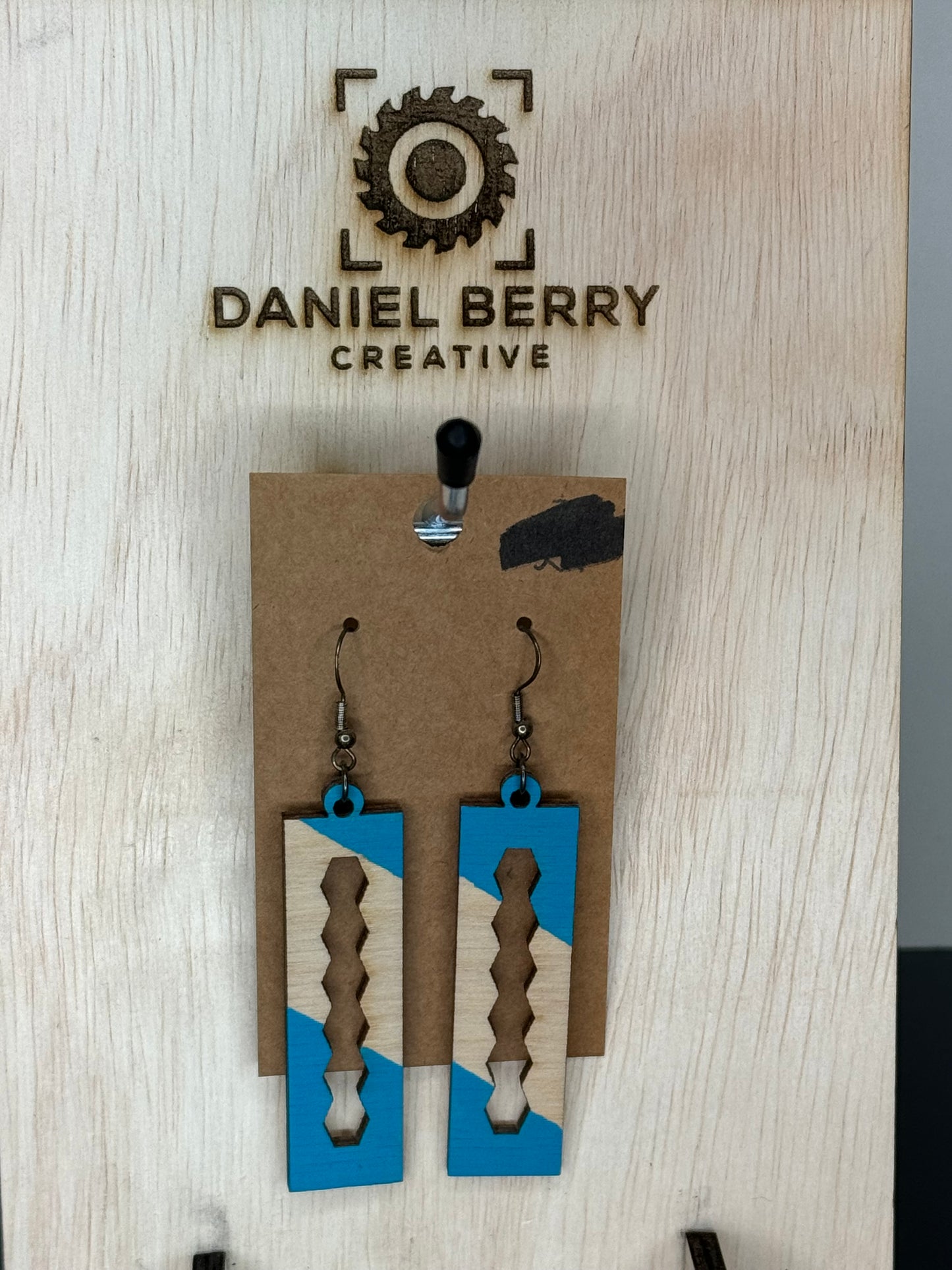 Wooden dangle earrings