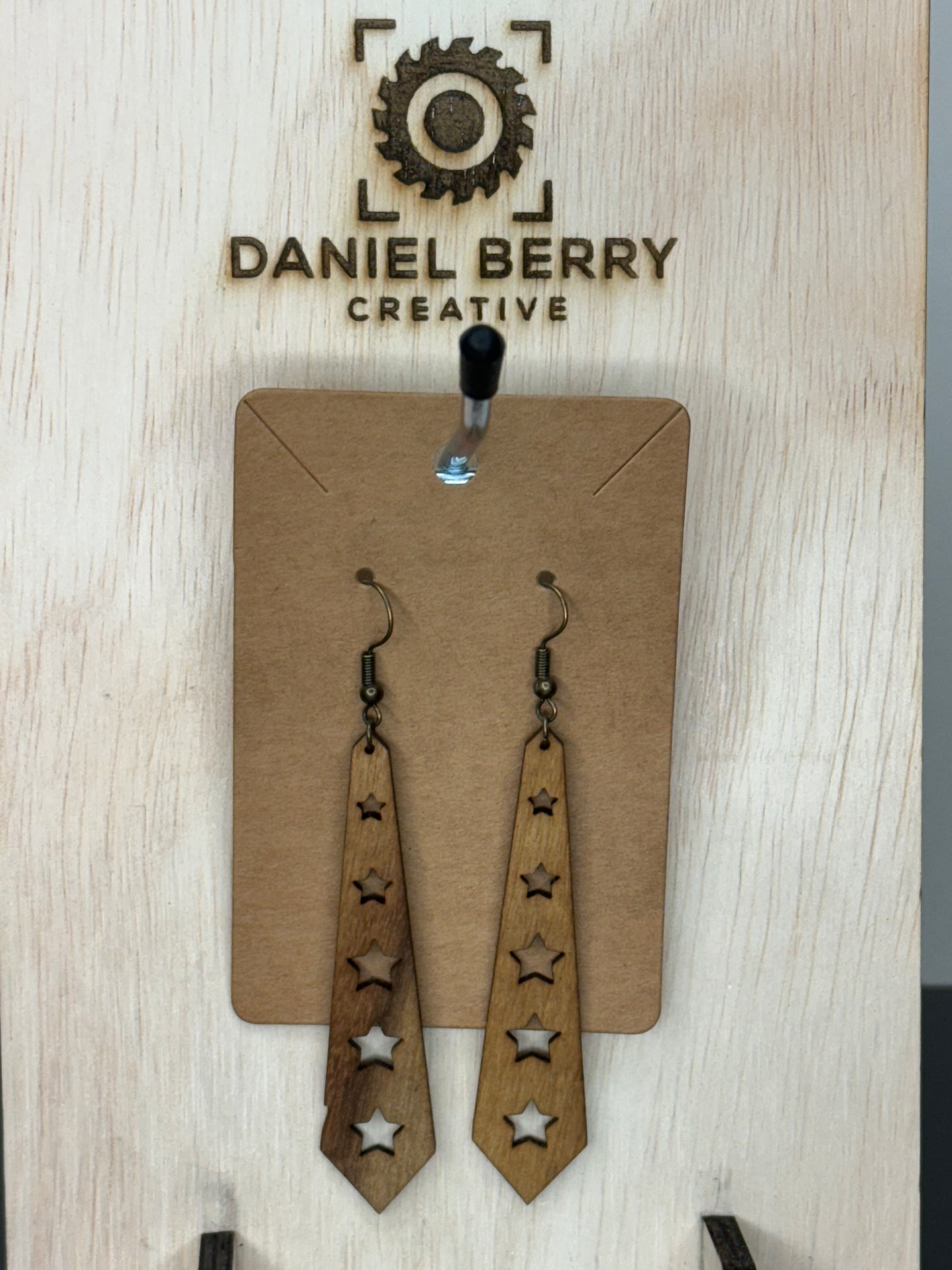 Wooden dangle earrings