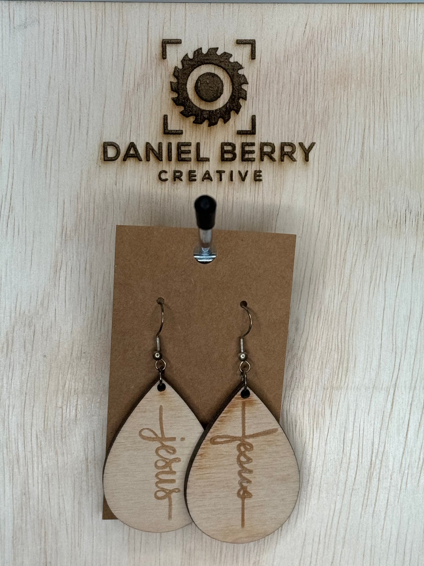 Wooden dangle earrings