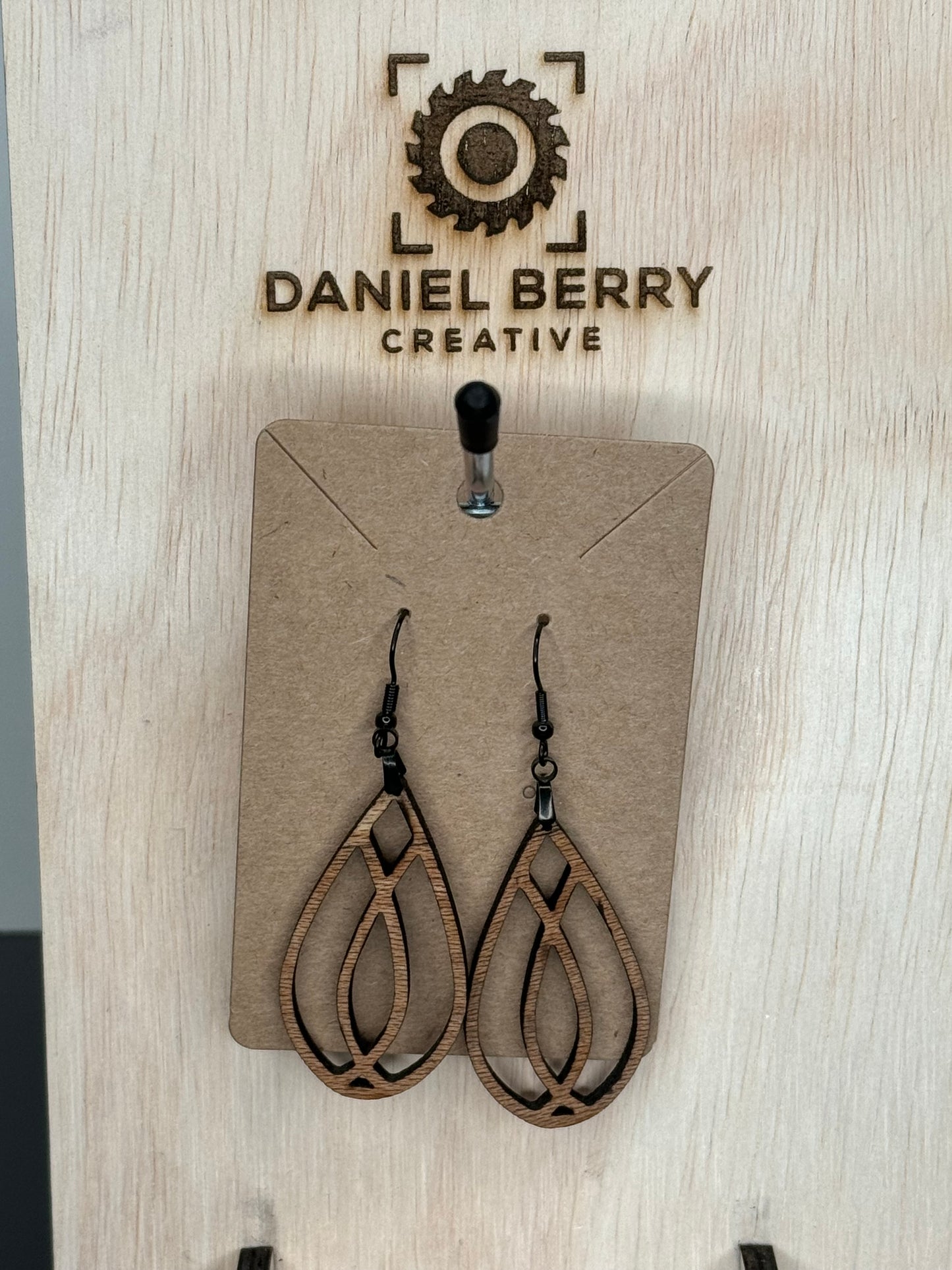 Wooden dangle earrings