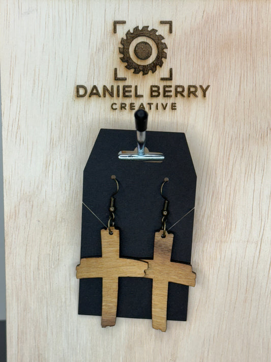 Wooden dangle earrings