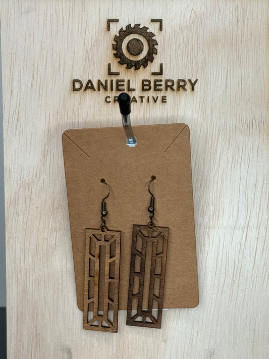 Wooden dangle earrings