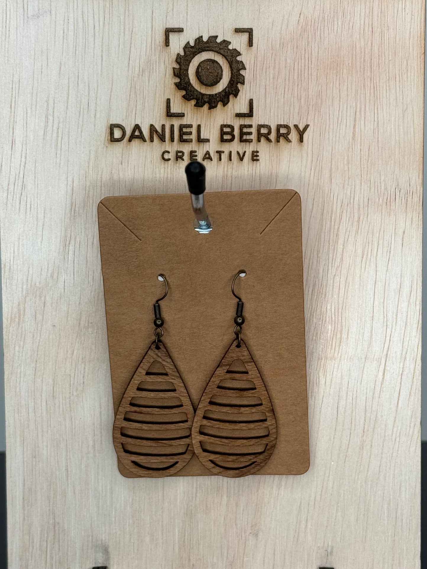 Wooden dangle earrings