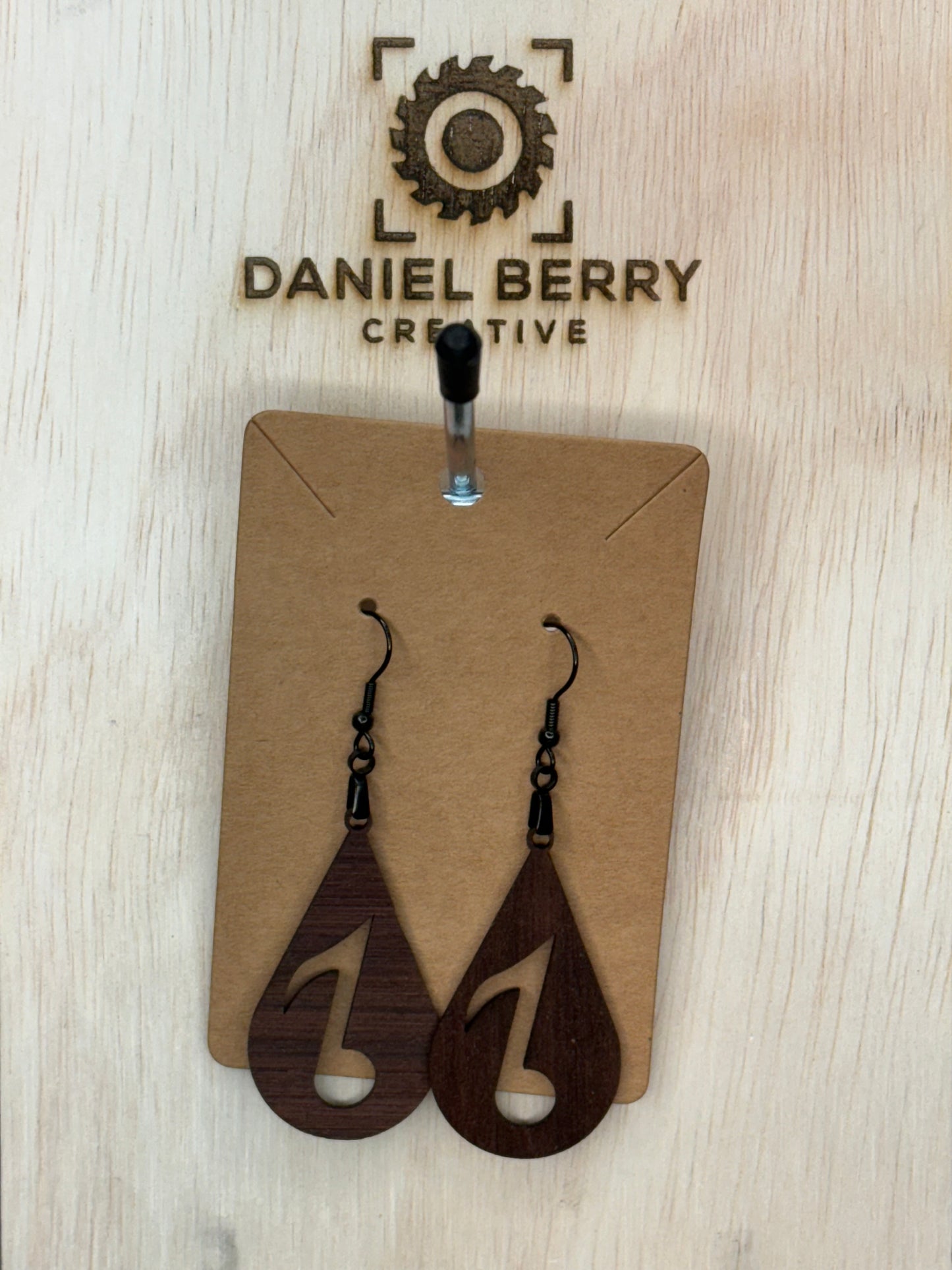 Wooden dangle earrings