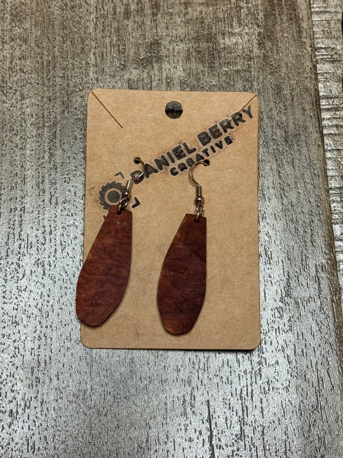 Wooden burl earrings