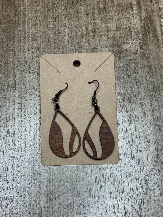 Walnut dangle earrings