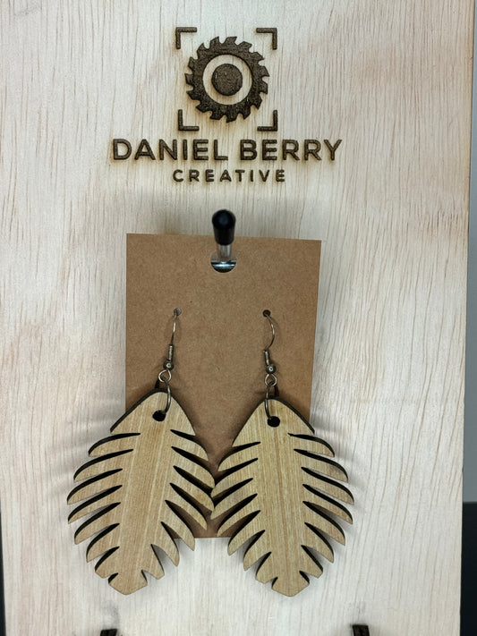 Wooden dangle earrings