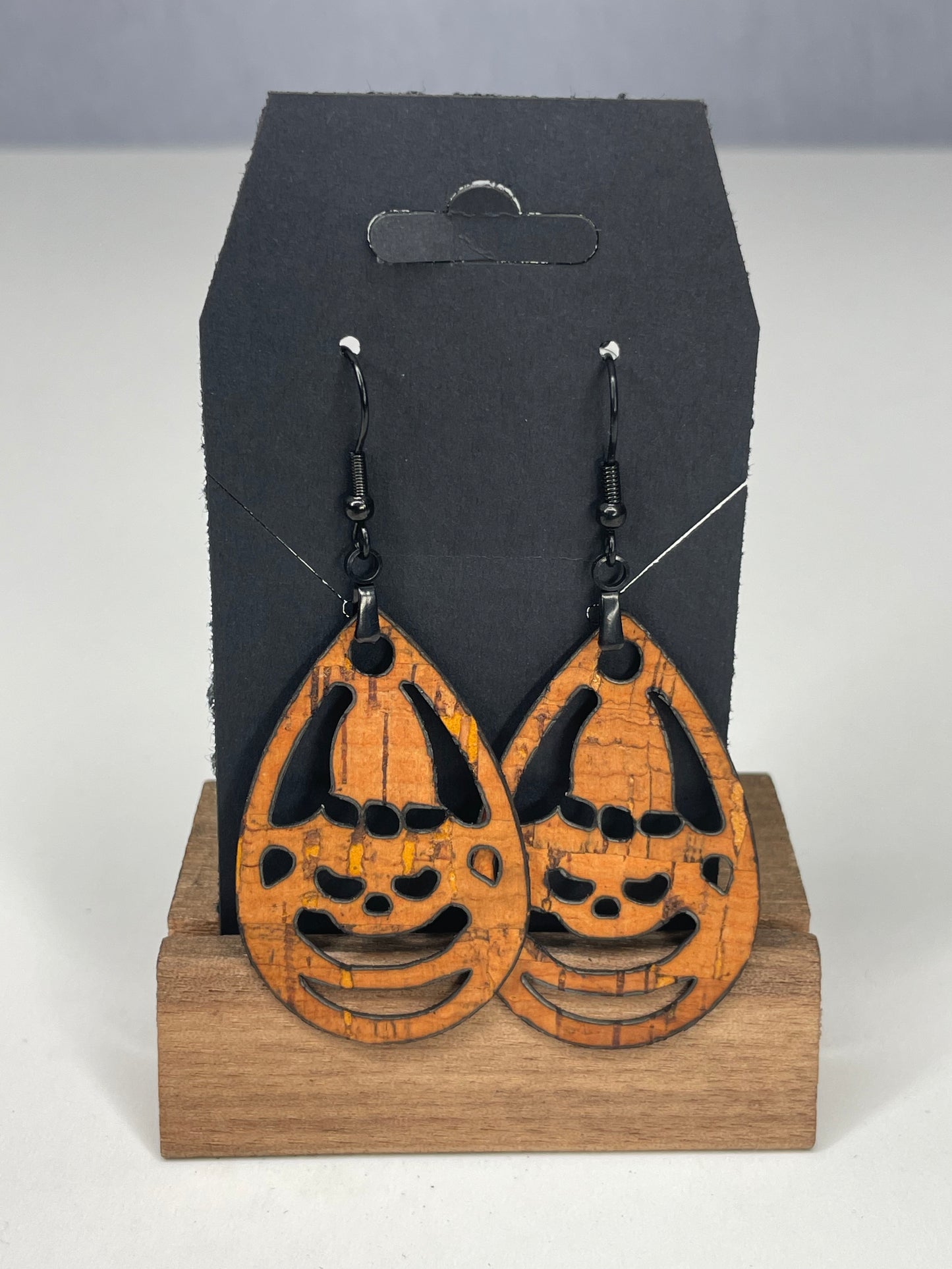 Orange cork dangle earring