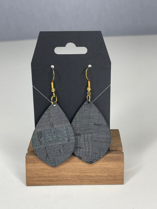 Black cork dangle earring