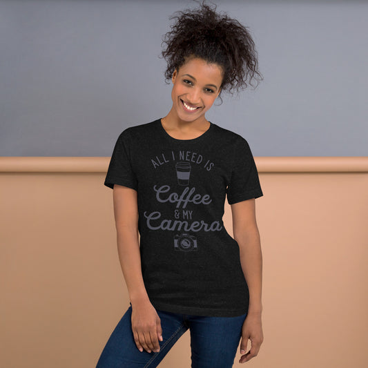 Coffee and Camera Unisex t-shirt