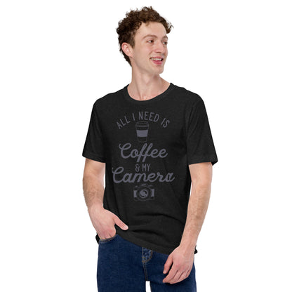 Coffee and Camera Unisex t-shirt