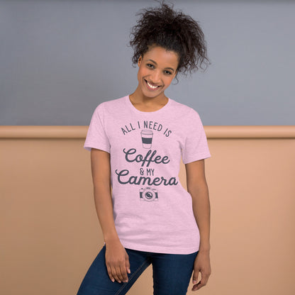 Coffee and Camera Unisex t-shirt