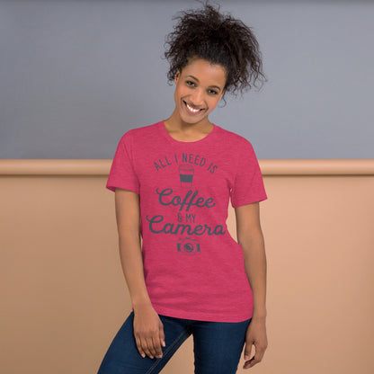 Coffee and Camera Unisex t-shirt